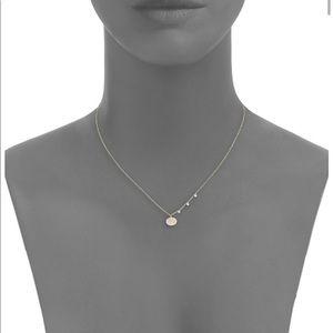 Miera T 14k pave disc necklace